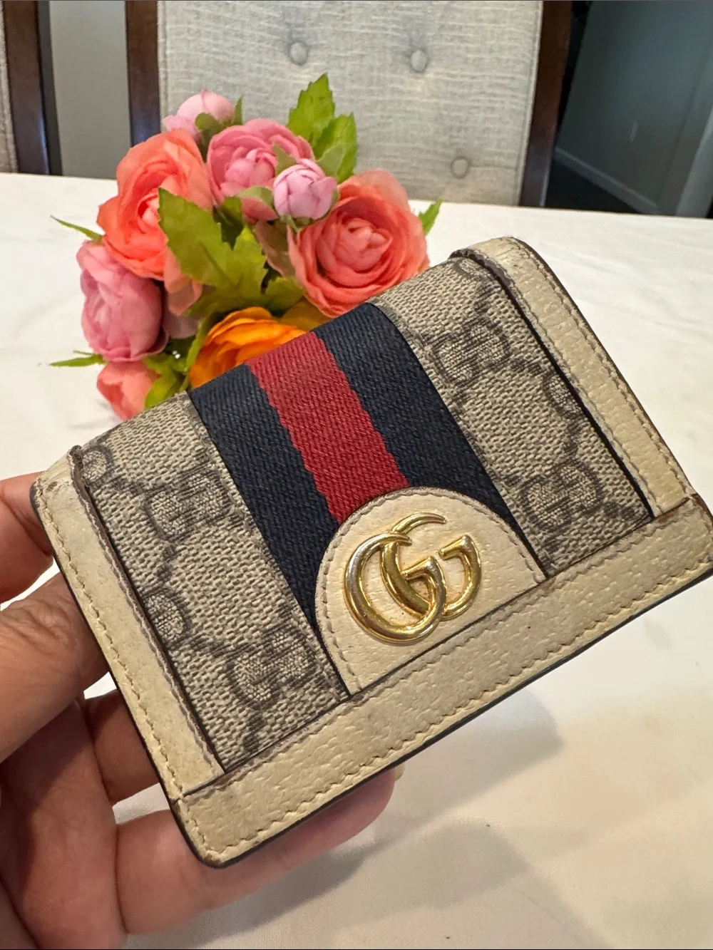 Authentic Gucci GG Canvas Wallet with Red and Blue Web and Gold Logo - Picture 14 of 14